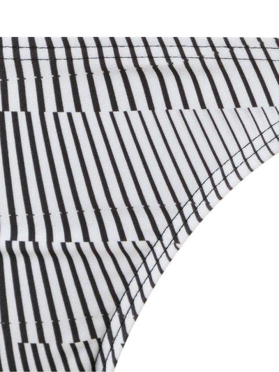 Shop Amir Slama Striped Triangle Bikini Set In Black
