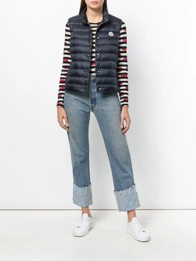 Shop Moncler Liane Gilet In Blue