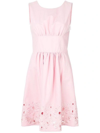 Shop Boutique Moschino Floral Detail Flared Dress