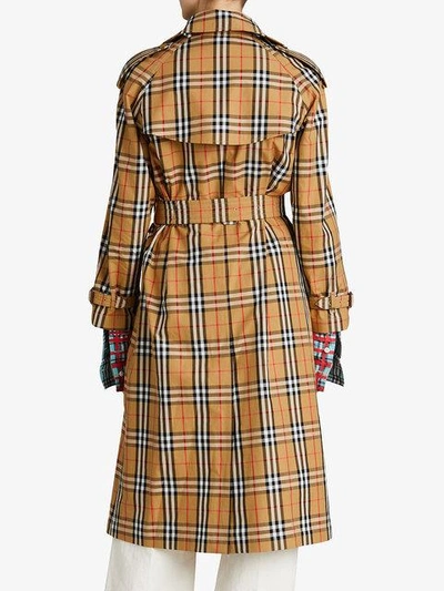 Shop Burberry Vintage Check Trench Coat In Brown