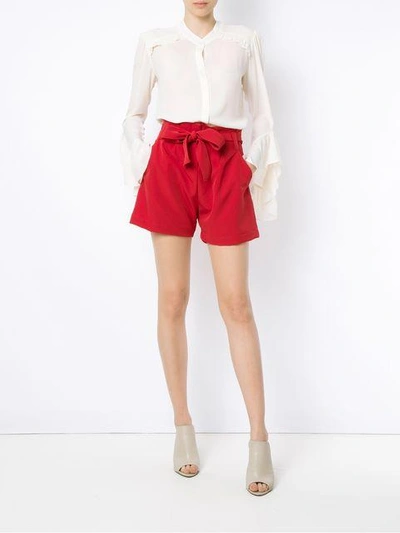 Shop Olympiah High Waist Shorts In Red