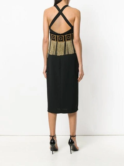 Shop Versace Beaded Fringes Dress
