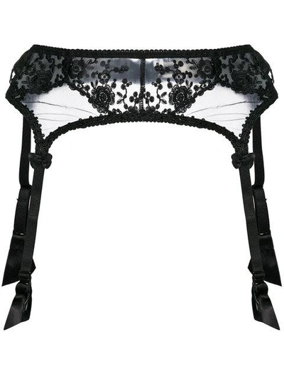 Shop Prelude Lace Embroidered Suspenders In Black