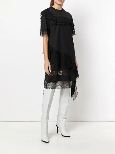 Shop Givenchy Asymmetric Ruffle Dress In Black