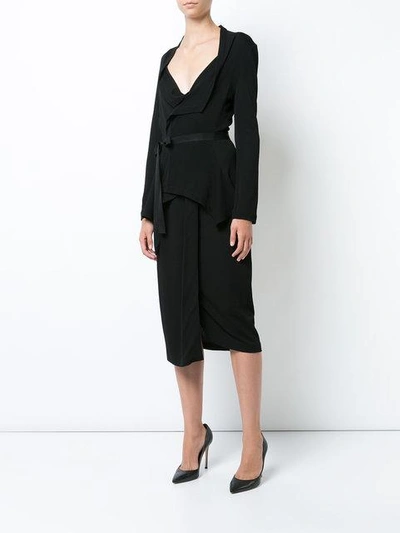 Shop Kimora Lee Simmons Drape Front Wrap Jacket In Black