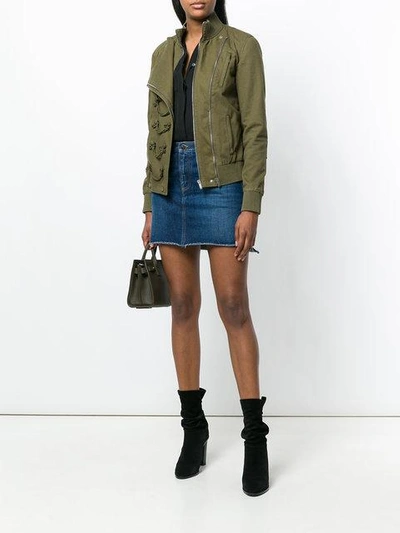 Shop Saint Laurent Military Bomber Jacket In Green