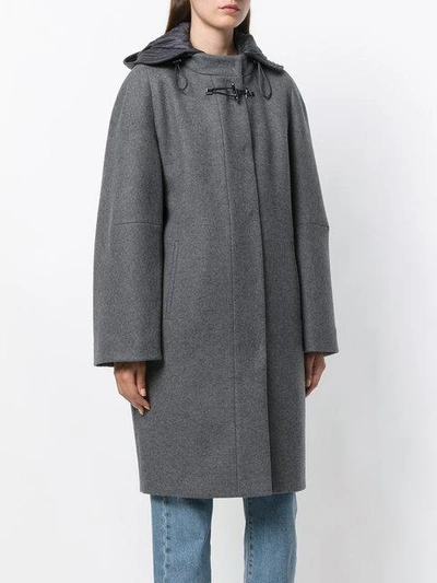 Shop Fay Cocoon Fitted Coat In Grey