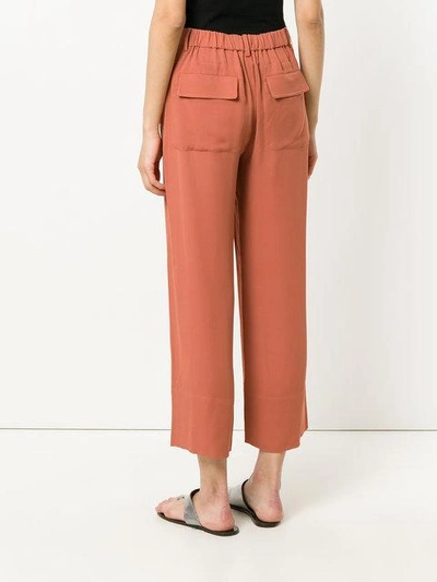Shop Theory Straight Cropped Trousers In Yellow