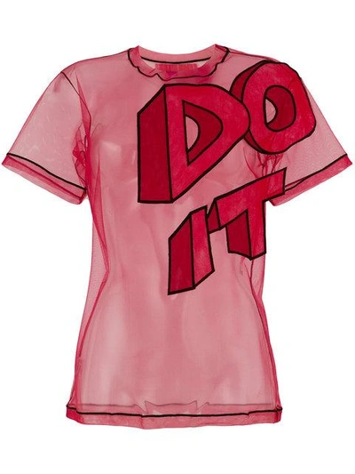 Shop Viktor & Rolf Do It T-shirt In Red