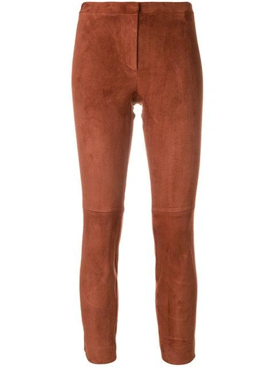 Shop Theory Slim-fit Trousers  In W61 Brown Russet