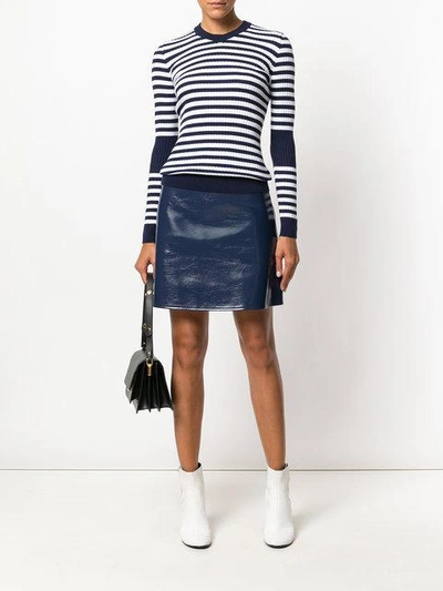 Shop Courrèges Leather Effect Mini Skirt