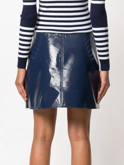 Shop Courrèges Leather Effect Mini Skirt