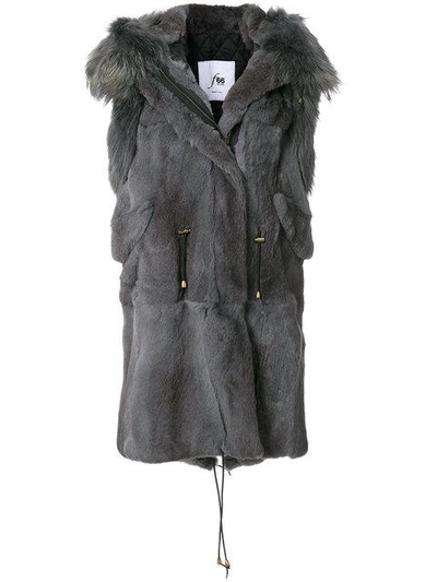 Shop Furs66 Long Gilet - Grey