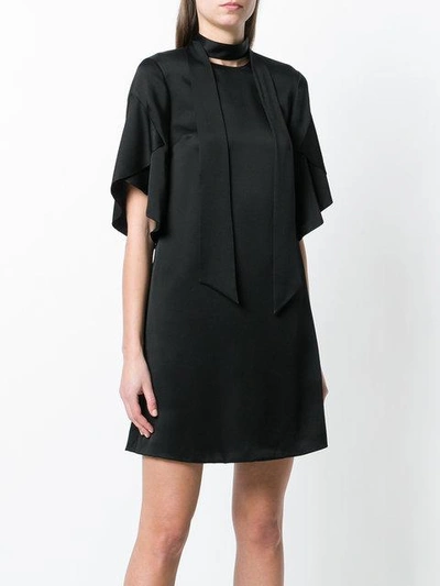 Shop Fendi Neck-tied Flared Dress - Black