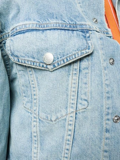 Shop Simon Miller Bleached Denim Jacket In Blue