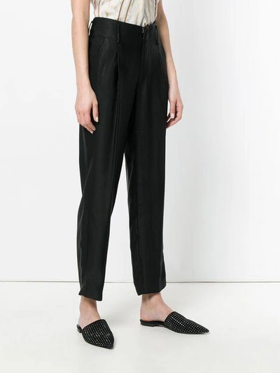 Shop Forte Forte Cropped Trousers In Black