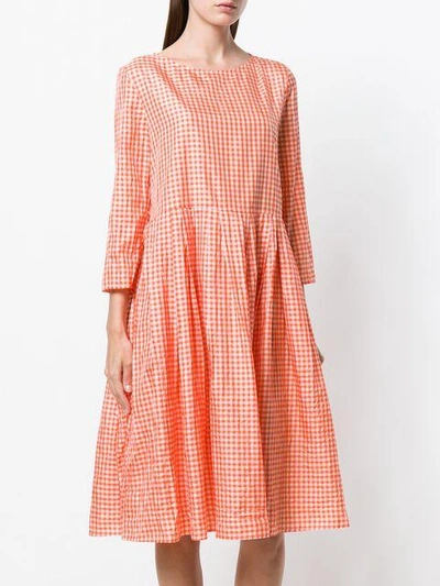 Shop Apuntob Gingham-print Dress - Yellow & Orange