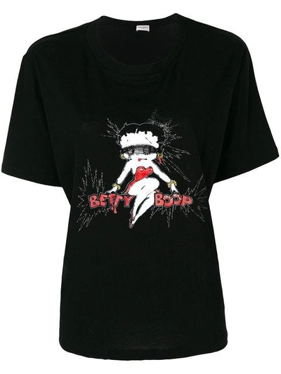Shop Saint Laurent Betty Boop T-shirt In Black