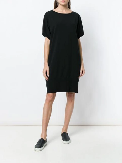 Shop Jean Paul Knott Plain T-shirt Dress - Black