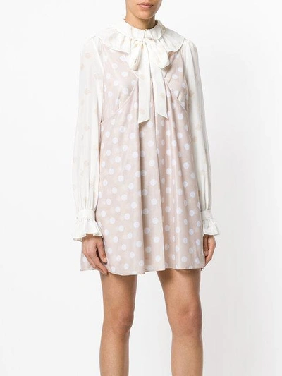 Shop Jw Anderson Polka-dot Dress In Neutrals