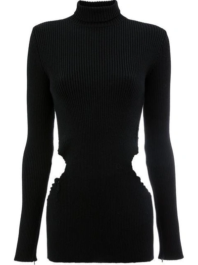 Shop Yang Li Cutout Turtleneck Sweater In Black