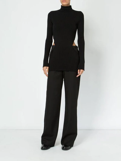 Shop Yang Li Cutout Turtleneck Sweater In Black