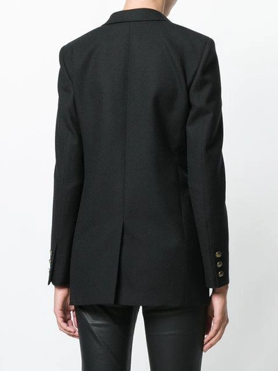 Shop Saint Laurent Single Breasted Plunge Blazer In Black
