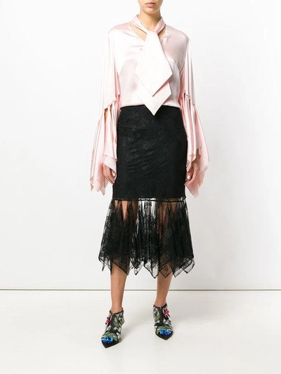 Shop Christopher Kane Rag Hem Lace Skirt