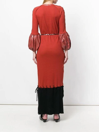 Shop Jw Anderson Puff Sleeve Maxi Dress In Saffron