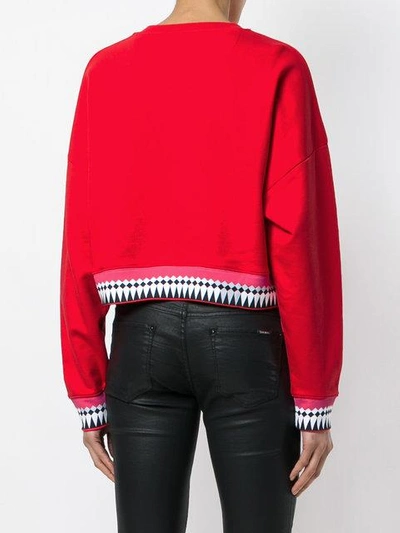 Shop Versace Jeans Designer Logo Sweater In Red