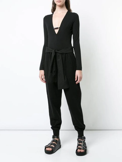 Shop Alexander Wang T Stretch Jersey Bodysuit In Black