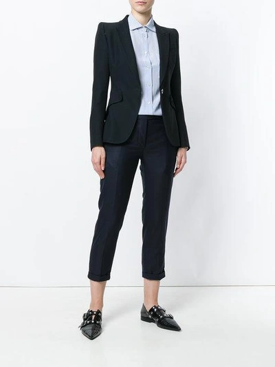 Shop Thom Browne Cropped Tailored Trousers In Blue