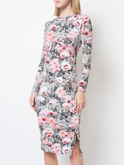 Shop Fleur Du Mal Floral Print Longsleeved Dress In Pink