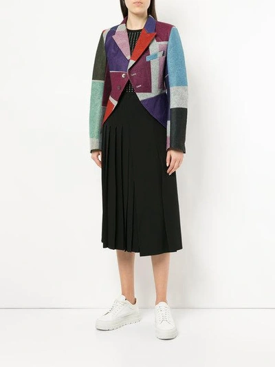 Pre-owned Comme Des Garçons Colour Block Felt Jacket In Multicolour