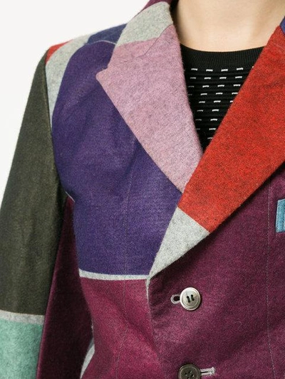 Pre-owned Comme Des Garçons Colour Block Felt Jacket In Multicolour