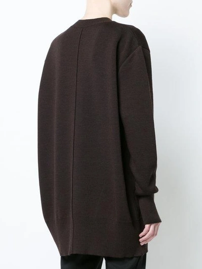 Vera Wang Metallic Patches Loose-fit Jumper In Brown