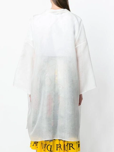 Shop Ermanno Scervino Sheer Oversized Kimono - White
