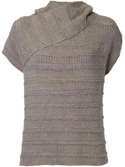 Shop Forme D'expression Laddered Knit Jumper - Grey