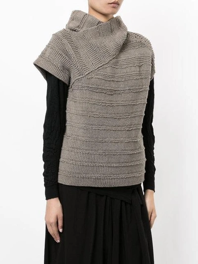 Shop Forme D'expression Laddered Knit Jumper - Grey
