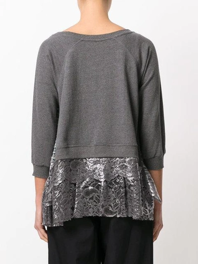 Shop Antonio Marras Metallic Lace Trim Sweatshirt