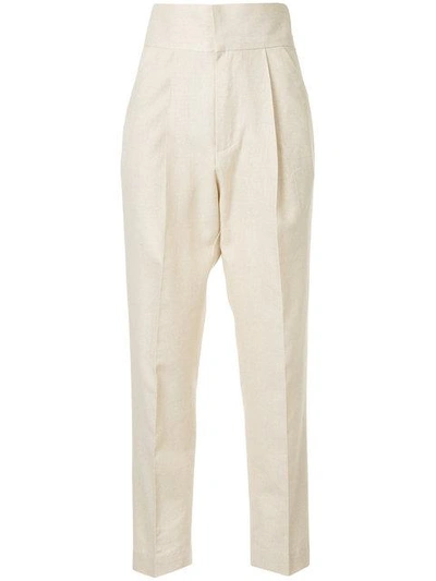 Shop Bambah Cigarette Trousers In Neutrals