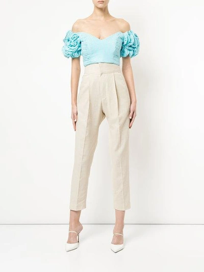 Shop Bambah Cigarette Trousers In Neutrals