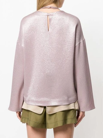 Shop Valentino Hammered Lame Top - Pink