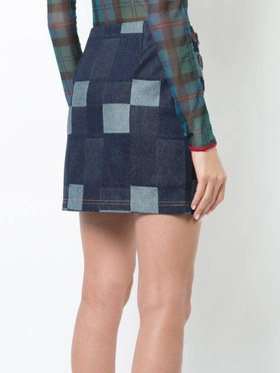 Shop Opening Ceremony Denim Tab Mini Skirt - Blue