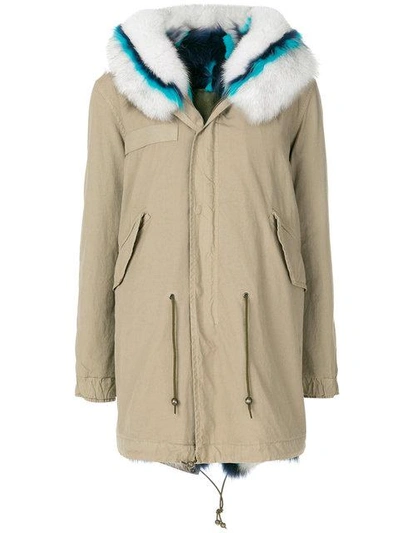 Shop Mr & Mrs Italy Fur Lined Midi Parka - Neutrals