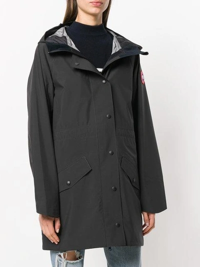 Shop Canada Goose Hooded Zipped Front Parka In Black