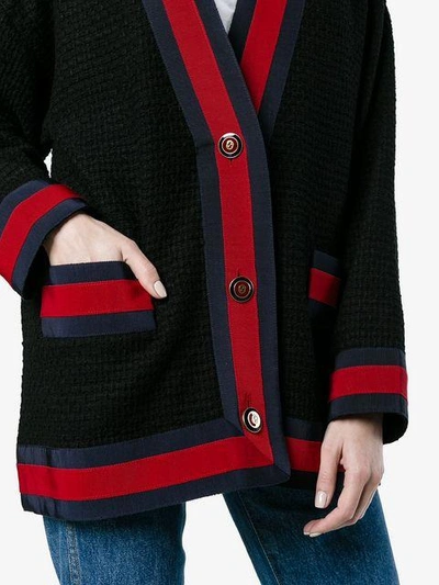 Tweed Contrast Stripe Cardigan