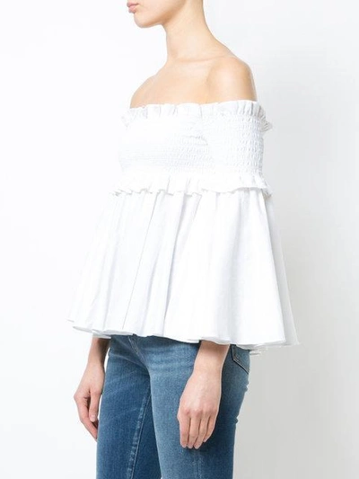 off-shoulder pleated top