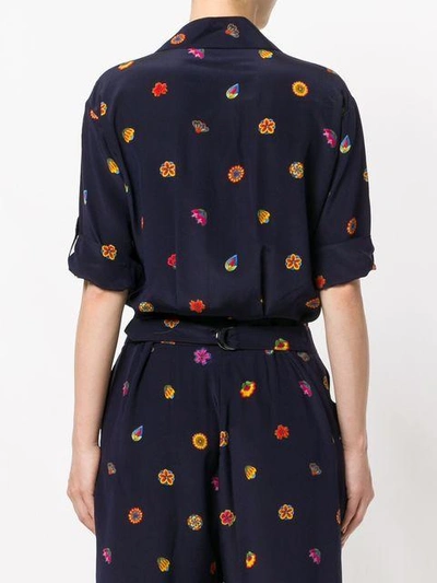 Shop Ps By Paul Smith Floral Printed Jumpsuit In Blue