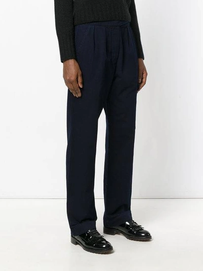 Shop Margaret Howell High Waist Cargo Trousers In Blue